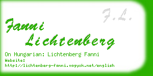 fanni lichtenberg business card